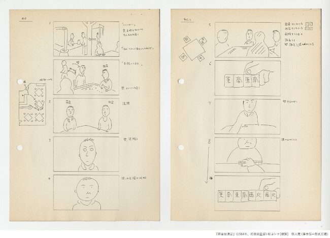 『麻雀放浪記』(1984年、和田誠監督) 絵コンテ[複製]　個人蔵 (澤井信一郎氏旧蔵)