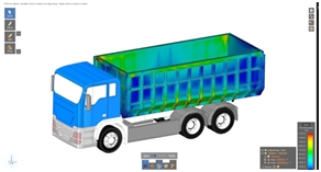 トラックの荷台の応力解析