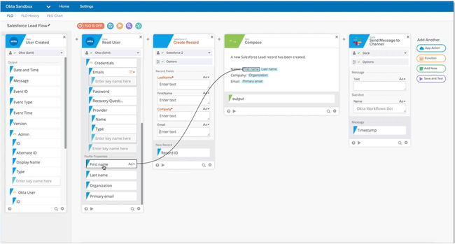 シンプルな操作でID 管理タスクを自動化できる「Okta Workflows」の管理画面