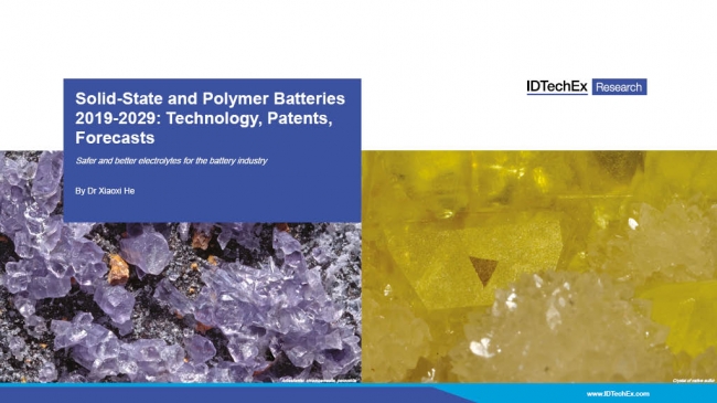 全固体電池　Solid-State and Poltmer Batteries 2019-2029