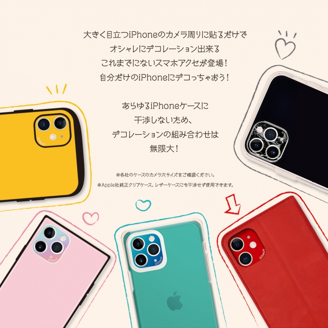 Iphoneケースとオシャレコーデ カメラ周りをデコレーションするスマホアクセを発売 株式会社アピロスのプレスリリース