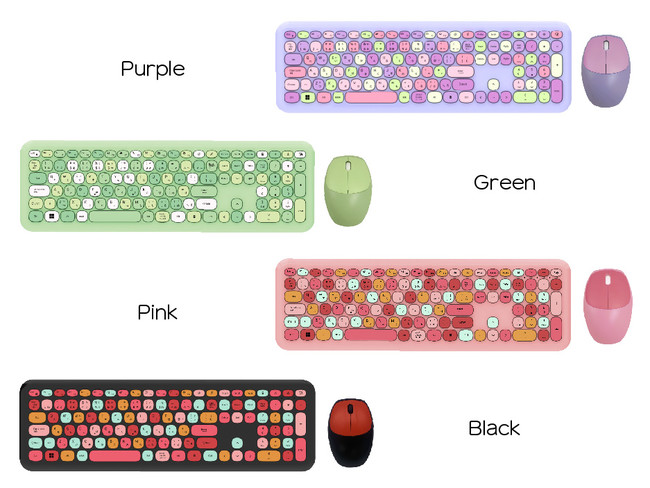 カラフルで使いやすい！日本語配列のワイヤレスキーボード＆マウス 