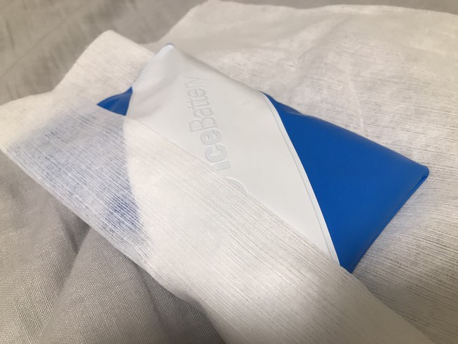 就寝時はキッチンペーパーに巻いて使う