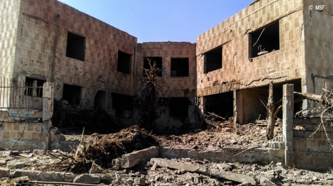 タル爆弾が投下されたボスラ病院
