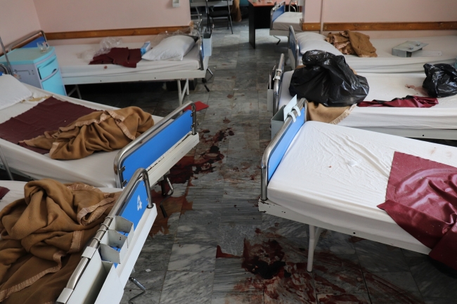襲撃を受けた産科病棟　妊婦や新生児が入院していた　© Frederic Bonnot／MSF