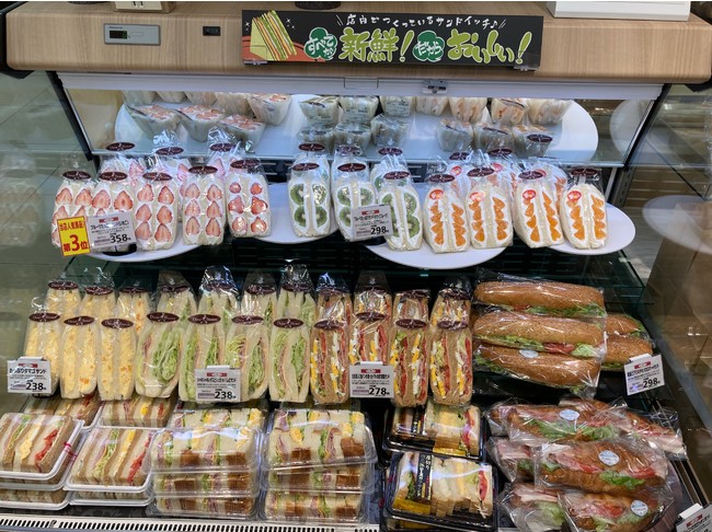 店内手作りの新鮮サンドイッチ　　写真はイメージです