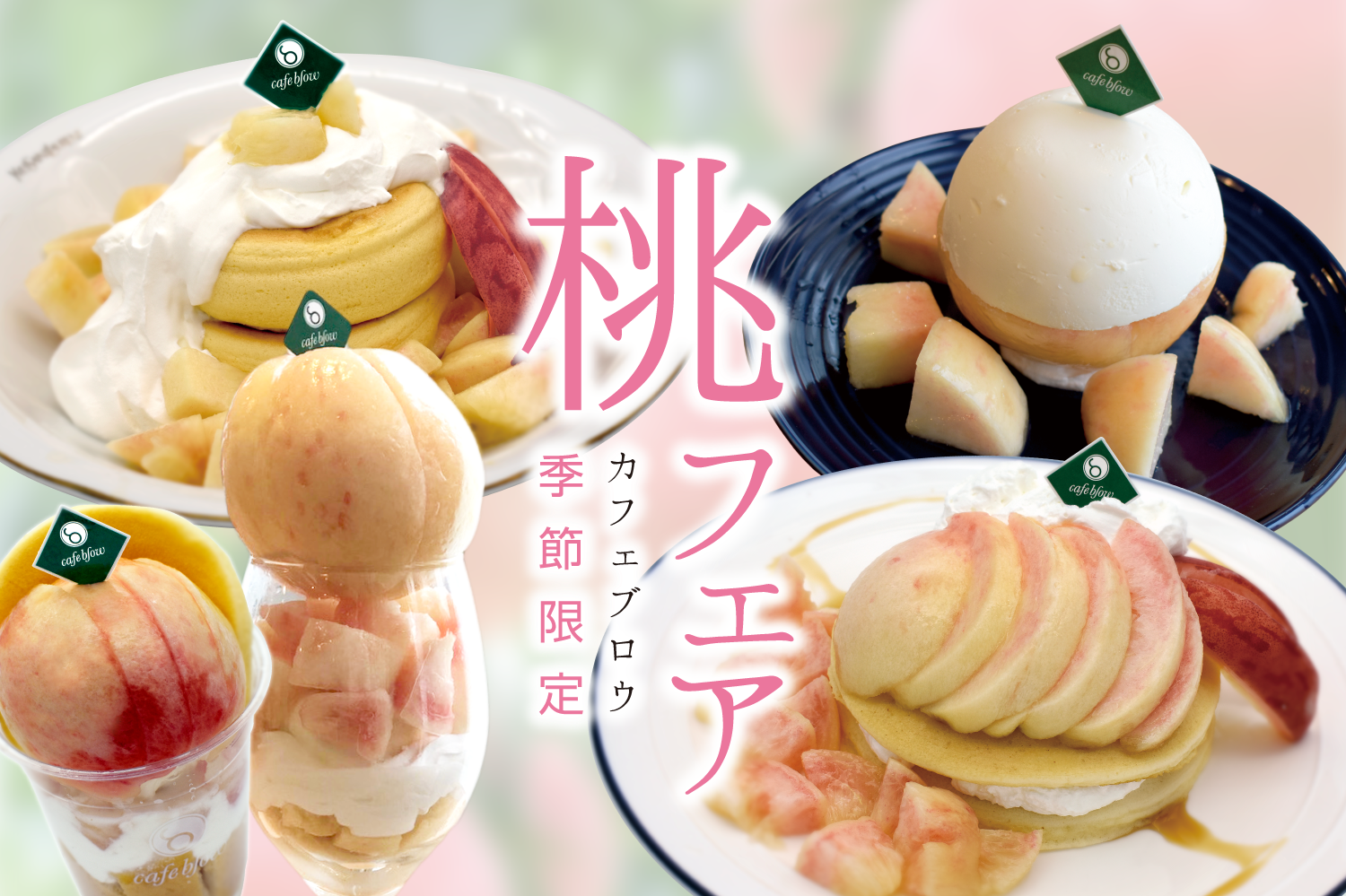 桃フェア2020開催！和歌山県かつらぎ町の小柳農園の桃を使った絶品のパンケーキやパフェ、レアチーズケーキを期間限定で発売！