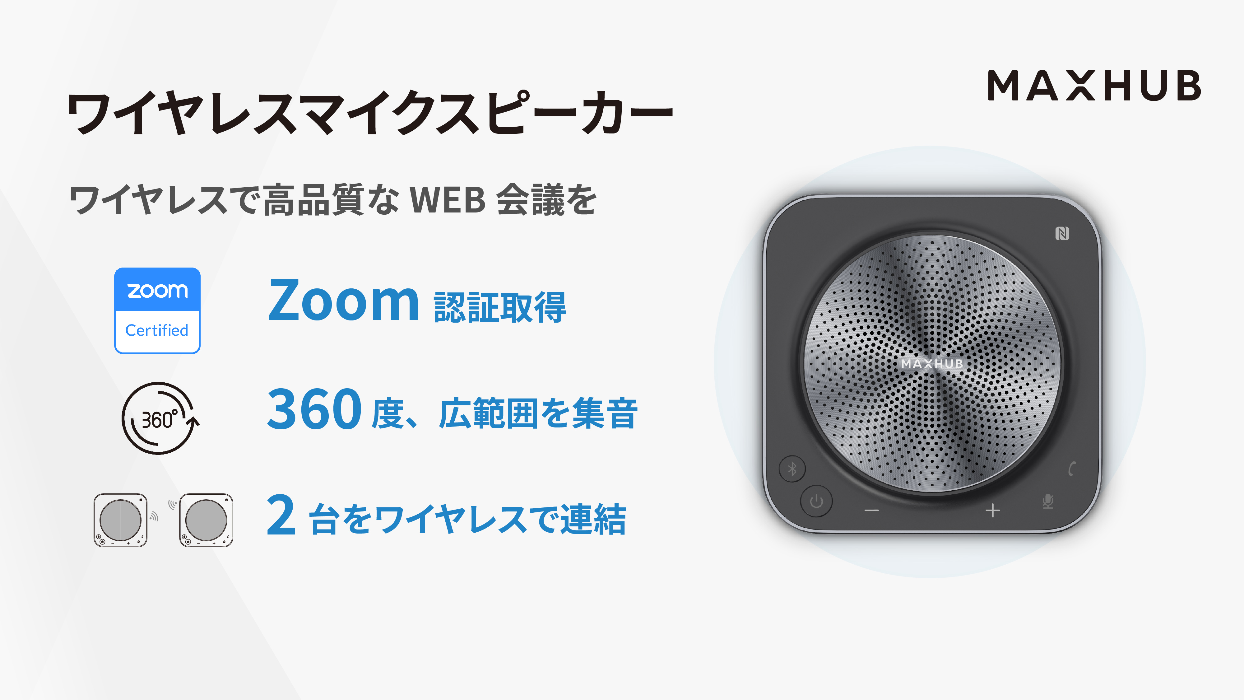 MAXHUB BM35 マイクスピーカー 大会議室対応 集音範囲6m&360度