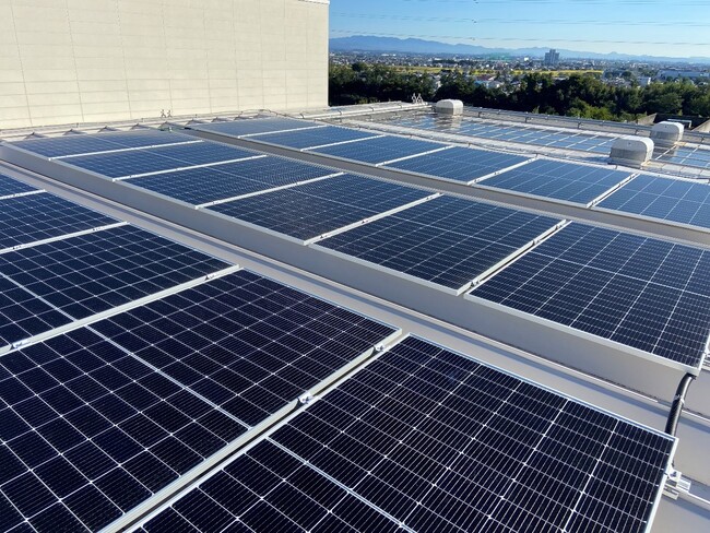 高崎工場に設置した太陽光発電設備