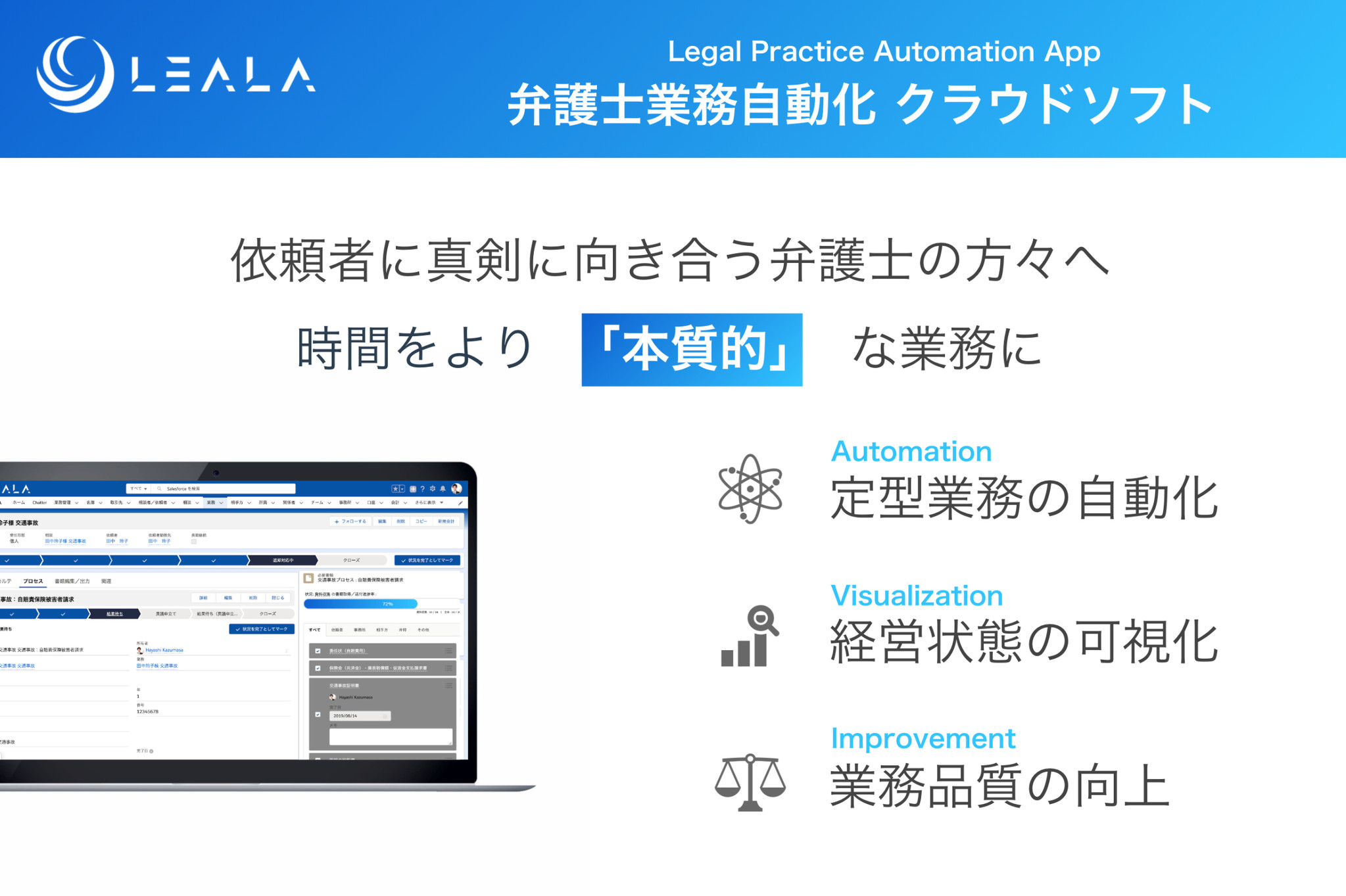 Legaltech 訴状の自動生成など定型業務自動化を実現する弁護士業界特化型saas Leala をリリース レアラのプレスリリース