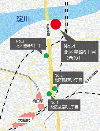 「新御堂筋デジタルLEDボード」媒体ロケーション