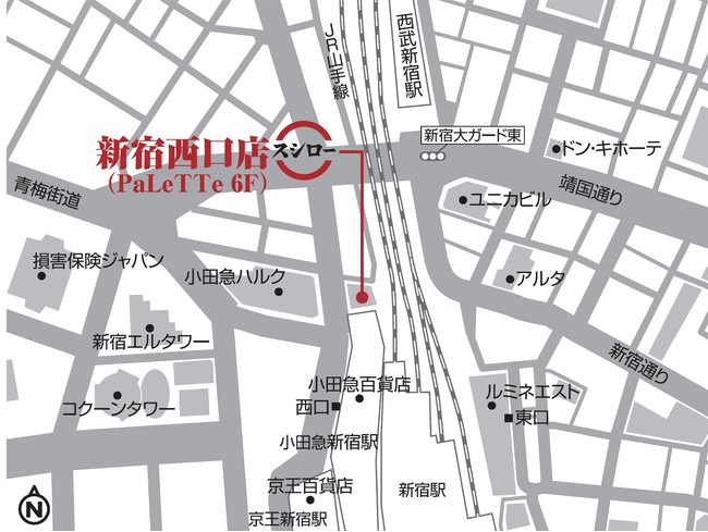 ＜「スシロー新宿西口店」マップ＞