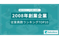 リーマンショックの逆風を乗り越えた企業たち!2008年設立企業の従業員数ランキングTOP20を発表/SalesNow DBレポート