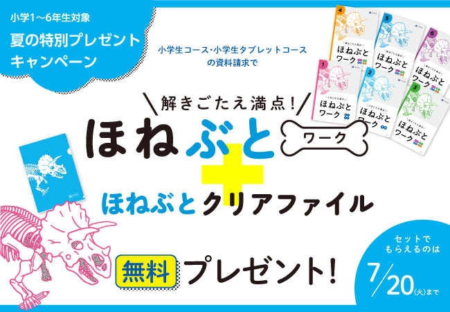 ｚ会の通信教育 小学1 6年生の方に 資料請求でｚ会オリジナル ほねぶとワーク を無料プレゼント 増進会ホールディングス ｚ会 グループ のプレスリリース