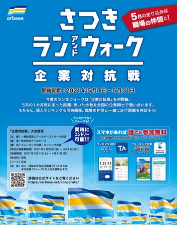 arbeee cup さつき・ラン＆ウォーク2021 企業対抗戦