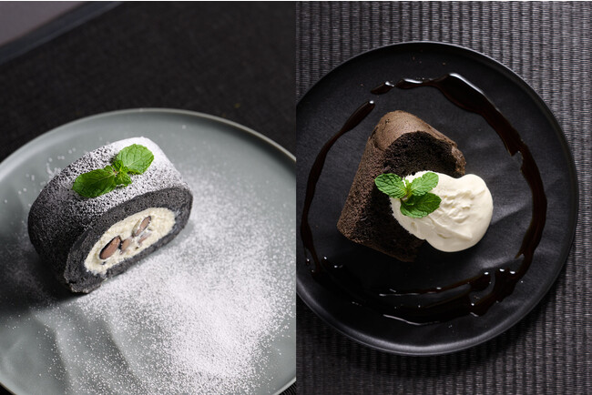 左)ZENロールケーキ / 右)黒いシフォンケーキ 左)ZENロールケーキ / 右)黒いシフォンケーキ
