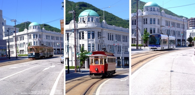 函館市街地を走る新旧さまざまな路面電車