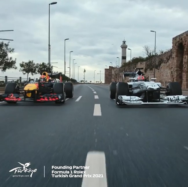 「Formula 1 Rolex Turkish Grand Prix 2021」のSNS用宣伝動画の様子
