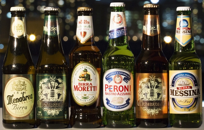 イタリア産地ビール６種類（￥800～）