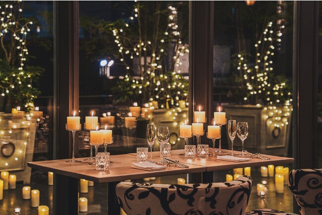 キャンドルでテーブル装飾も可能(オプション) キャンドルでテーブル装飾も可能(オプション)