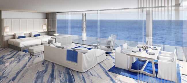 ▲ラグジュアリースイート「誠波(せいは)」(CG) ▲ラグジュアリースイート「誠波(せいは)」(CG)