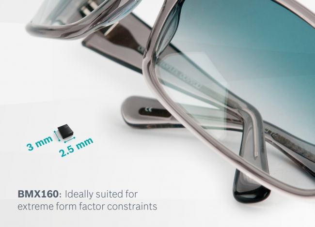 BMX160は、コンパクトな2.5 x 3.0 x 0.95 mm のパッケージに組み込まれており、業界最小の 9 軸モーションセンサーです。