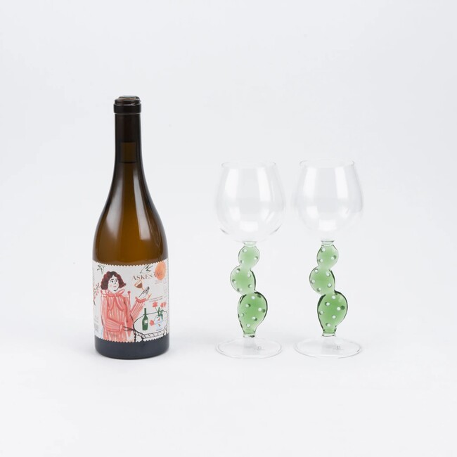 ワイン（ポーリー・ファーン）とグラスのセット（グリーン）