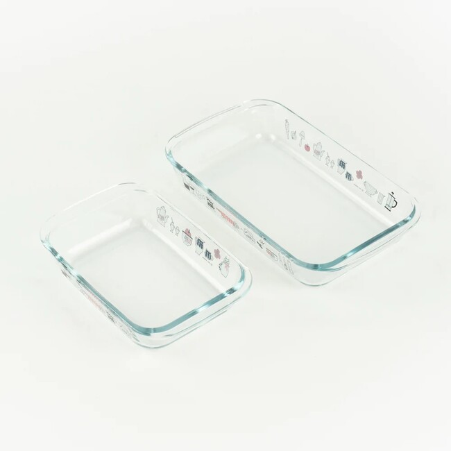 （左）オーブン耐熱ガラス皿 M（右）オーブン耐熱ガラス皿 L