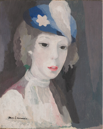 マリー・ローランサン《帽子をかぶった自画像》1927 年頃、マリー・ローランサン美術館