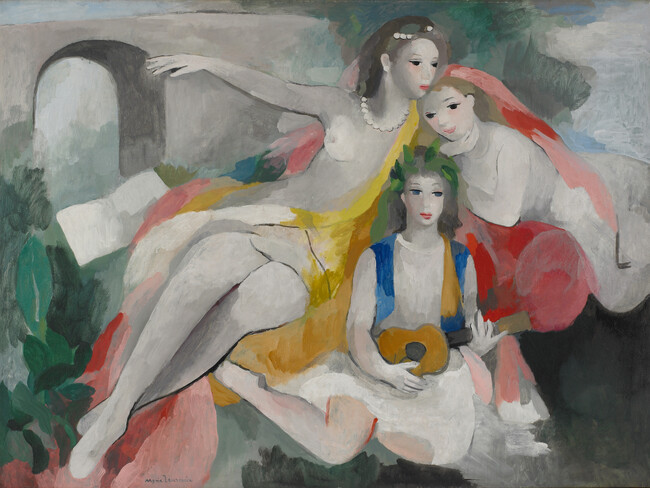 マリー・ローランサン《三人の若い女》1953 年頃、マリー・ローランサン美術館