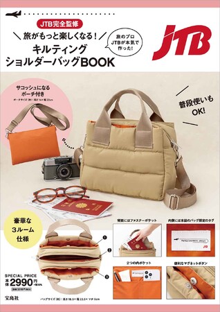 【旅のプロ JTB 完全監修】旅が楽しくなる！軽量キルティングショルダーバッグ 1/19発売