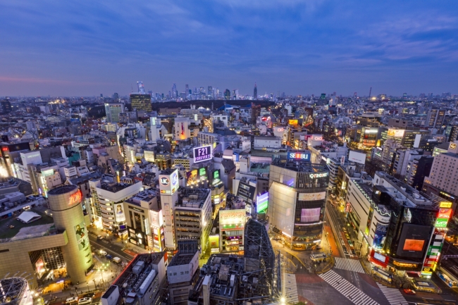 渋谷　エクセルホテル東急よりのぞむ眺望