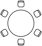 【これからの1卓10名 さま掛の一例 】 テーブル1卓のキャパシティをフルセットせず、十分な間隔を開けて配置。