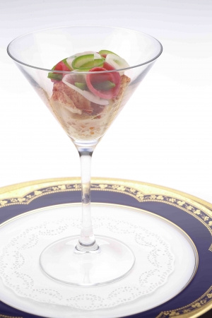 オマール海老のカクテルソース 季節の根菜のマセドワンヌ