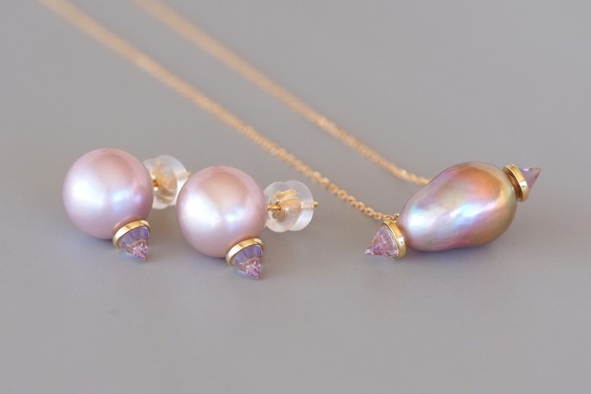 Goddess Pearl Earrings, Goddess Pearl Necklace