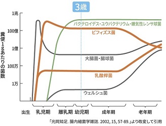 図２ 腸内細菌叢の変化