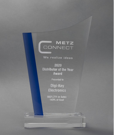 METZ CONNECTはDigi-Key Electronicsに対し、2020年「年間ディストリビュータ賞」を授与しました。