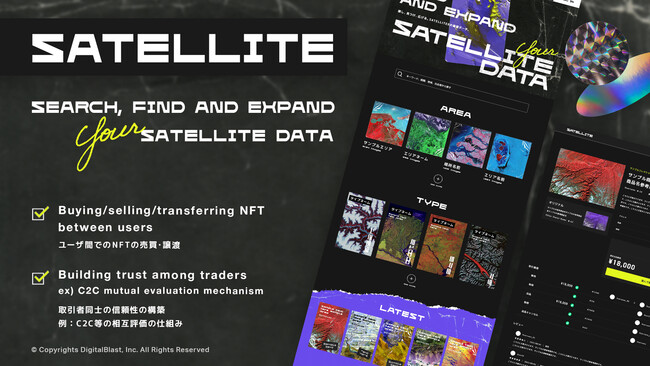 衛星データマーケットプレイス「SATELLITE（仮称）」のイメージ画像