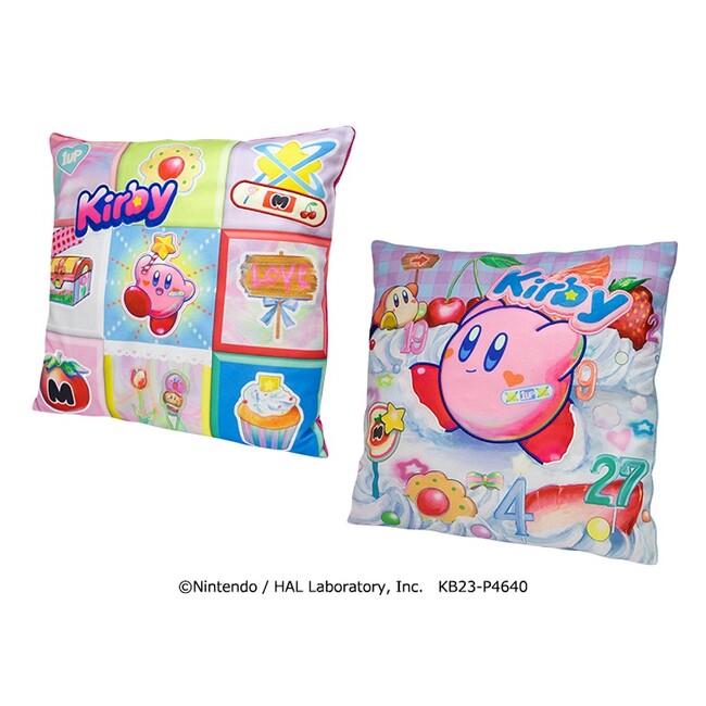 5月中旬登場予定 　「Kirby×monet　アップリケクッション」 （全2種／約40cm）