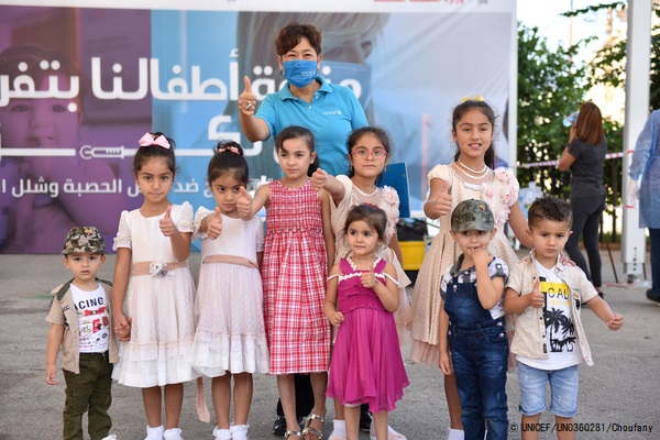 レバノン保健省はユニセフと協力し、はしかとポリオの2回目の予防接種キャンペーンを2020年末まで行うことを発表した。(2020年10月14日撮影) © UNICEF_UN0360281_Choufany