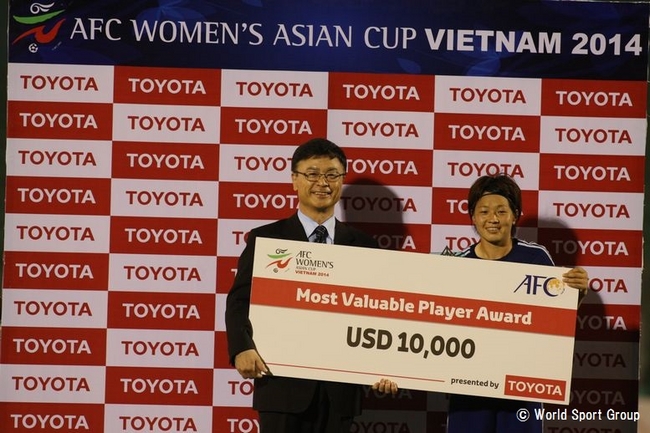 AFC女子アジアカップベトナム2014、大会MVP受賞の様子© World Sport Group