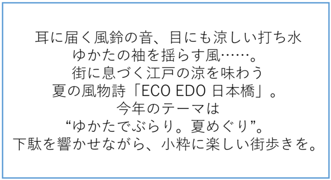 ECO EDO 日本橋 2022 キービジュアル
