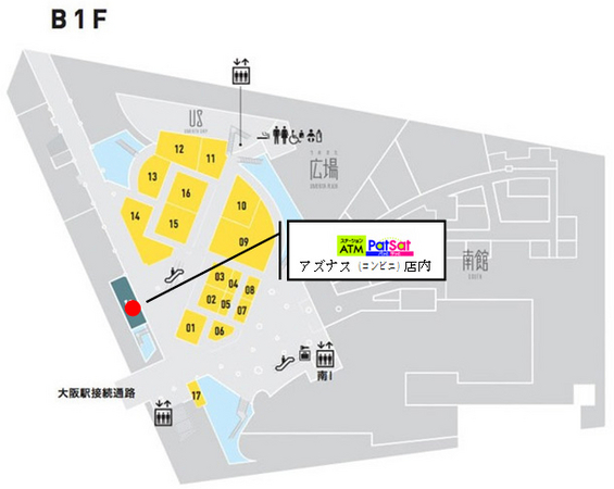 うめきた広場 地下1Fフロア図