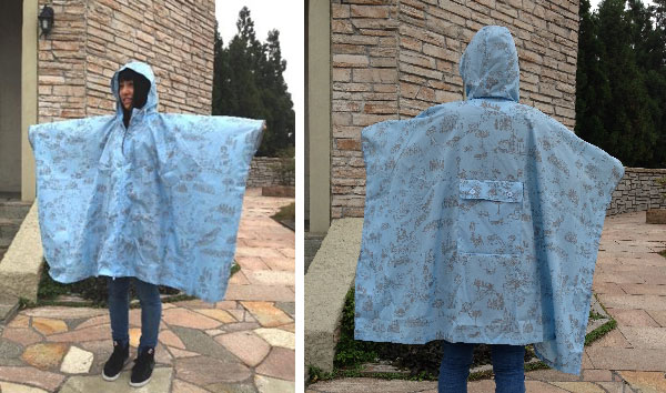 ポンチョ着用イメージ　／　背面イメージ