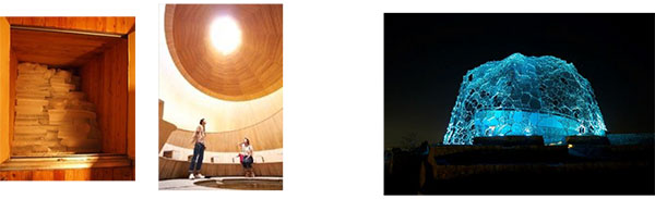 (左)冷風体験　(右)六甲山光のアート「Lightscape in Rokko」