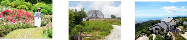 【左から】六甲山カンツリーハウス、自然体感展望台　六甲枝垂れ、六甲ガーデンテラス