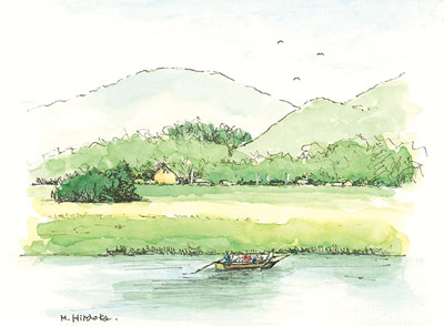 ＜最優秀賞 絵画部門＞保津川下り　平岡正己さんの作品