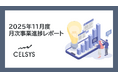 セルシス、2025年11月度の月次事業進捗レポートを公開