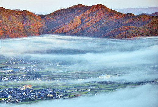 霧で有名な亀岡市
