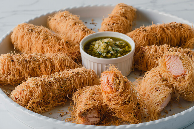 サクラマスのカダイフ包み 日向夏のヴィエルジュソース